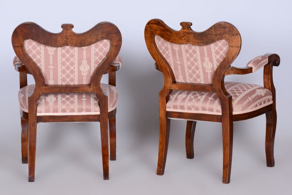 Biedermeier Oak Seating Set in Walnut, Austria, 1840s, Set of 5-WHY-1705613