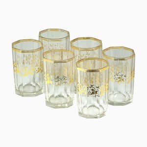 Biedermeier Octagonal Cut Glasses, Set of 6-TZ-1110501