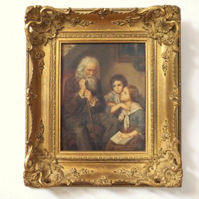 Biedermeier Painting, 1846, Oil on Wood, Framed-WK-1166509