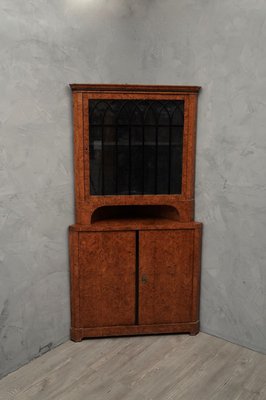 Biedermeier Poplar and Briar Wood Corner Cabinet, Austria, 1820s-UH-853111