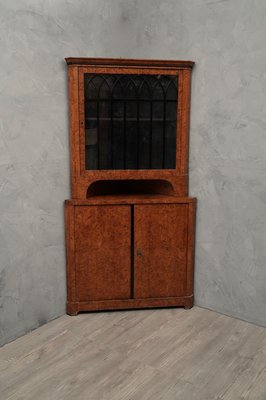 Biedermeier Poplar and Briar Wood Corner Cabinet, Austria, 1820s-UH-853111