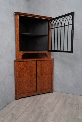 Biedermeier Poplar and Briar Wood Corner Cabinet, Austria, 1820s-UH-853111