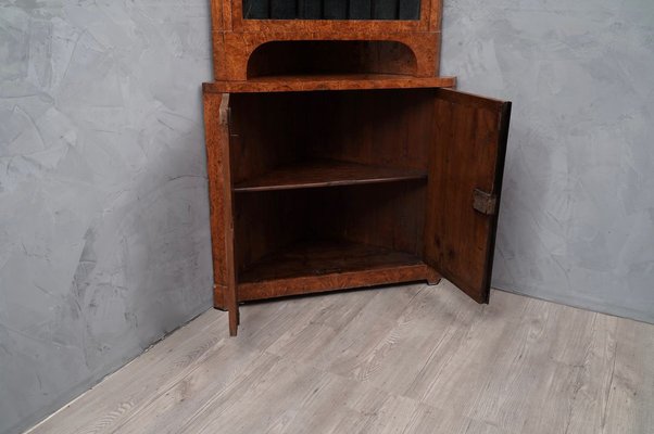 Biedermeier Poplar and Briar Wood Corner Cabinet, Austria, 1820s-UH-853111