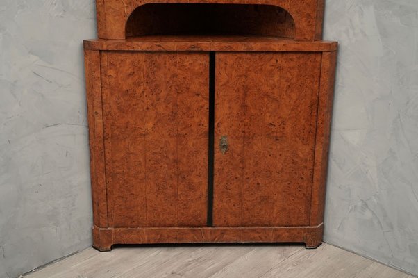 Biedermeier Poplar and Briar Wood Corner Cabinet, Austria, 1820s-UH-853111