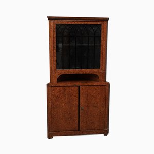 Biedermeier Poplar and Briar Wood Corner Cabinet, Austria, 1820s-UH-853111