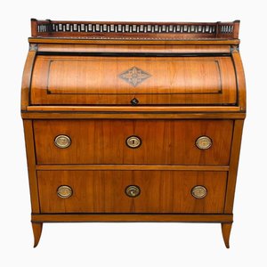 Biedermeier Roll-Top Desk in Cherry Veneer and Brass, 1820-NNB-2017624