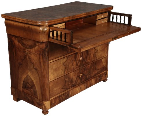 Biedermeier Secretary Chest in Walnut, 1830s-DXD-1790759