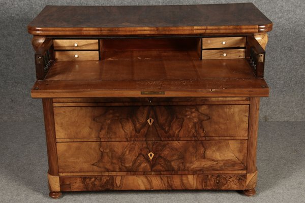 Biedermeier Secretary Chest in Walnut, 1830s-DXD-1790759