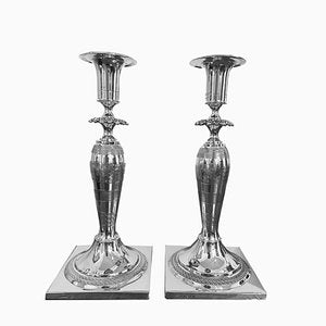 Biedermeier Silver Candlesticks, Set of 2-XVU-2034437