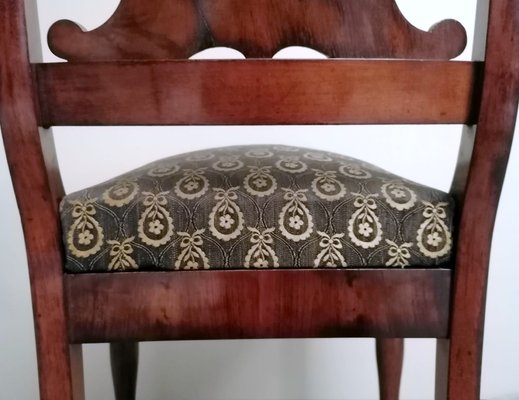 Biedermeier Style Danish Wood and Fabric Chair-QRS-1177260