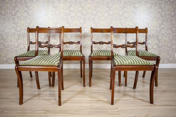 Biedermeier Style Mahogany Chairs & Armchairs, Early 20th Century, Set of 8-CYY-2032312