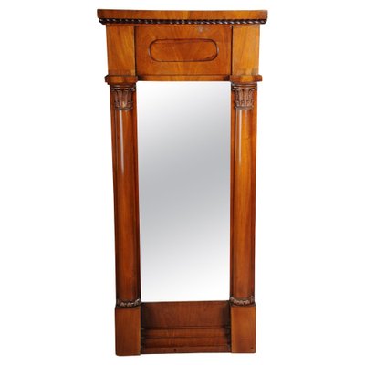 Biedermeier Wall Mirror in Oak & Mahogany, 1840s-FLW-1401778