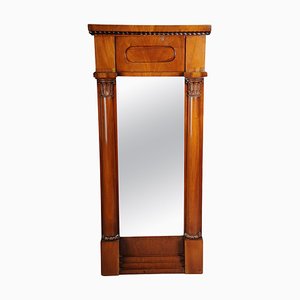 Biedermeier Wall Mirror in Oak & Mahogany, 1840s-FLW-1401778