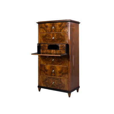 Biedermeier Walnut Chest of Drawers with Secretary-WZF-2036261