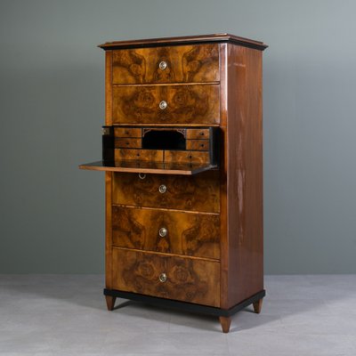 Biedermeier Walnut Chest of Drawers with Secretary-WZF-2036261