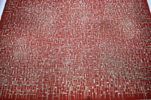 Big Abstract Geometric Bouclé Carpet, 1950s-TZ-1259873