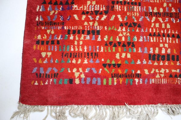 Big Abstract Hand-Made Carpet in Wool, 1950s-TZ-1257683