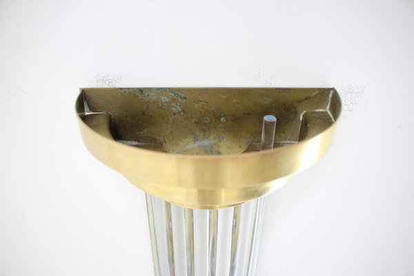 Big Art Deco Brass and Glass Wall Lamp, 1930s-TZ-975065