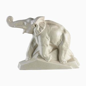 Big Art Deco French Ceramic Elephant by Le Jan, 1930s-HWV-1162332