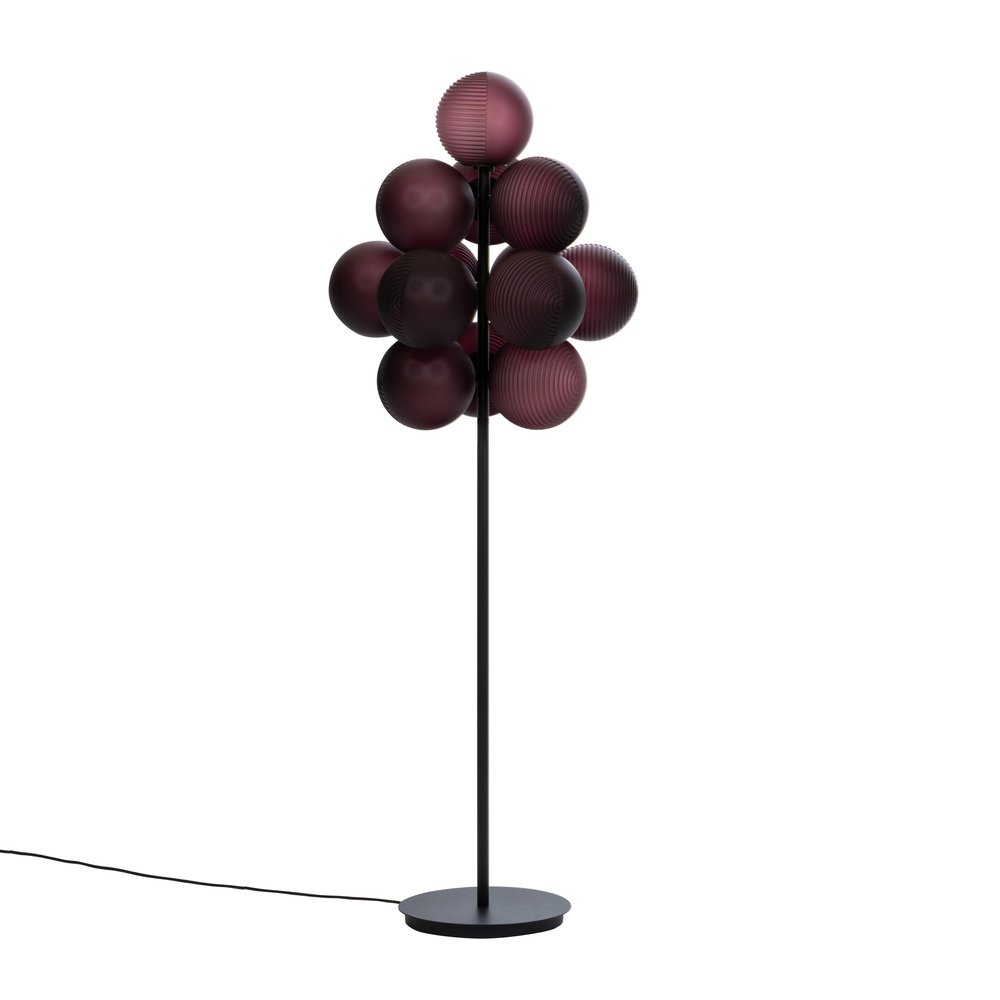 Big Aubergine Acetate Black Stellar Grape Floor Light by Pulpo