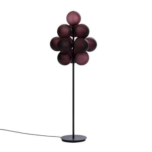 Big Aubergine Acetate Black Stellar Grape Floor Light by Pulpo