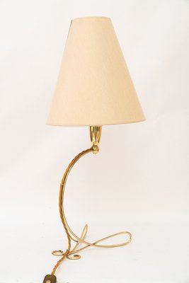 Big Brass Table Lamp with Fabric Shade from Rupert Nikoll, Vienna, 1960s-SPD-2015989