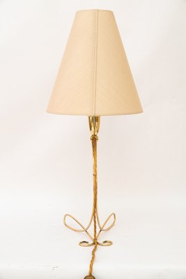 Big Brass Table Lamp with Fabric Shade from Rupert Nikoll, Vienna, 1960s-SPD-2015989