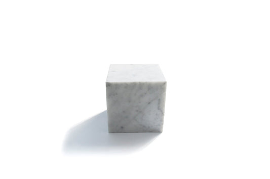 Big Decorative White Carrara Marble Paperweight Cube from FiammettaV Home Collection