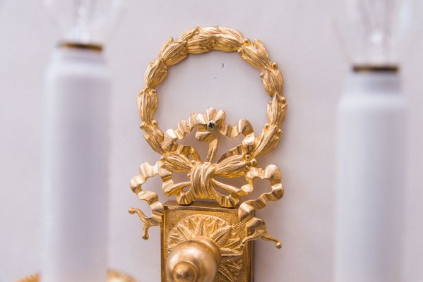 Big Gilded Sconces, 1890s, Set of 2-SPD-803259