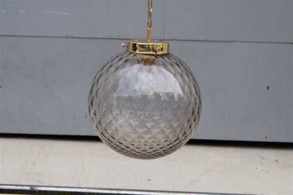 Big Grey Ball Murano Chandelier from Venini, 1960s-EH-1278156