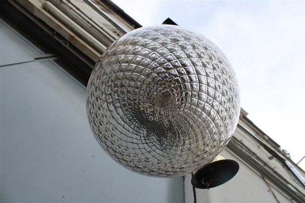 Big Grey Ball Murano Chandelier from Venini, 1960s-EH-1278156