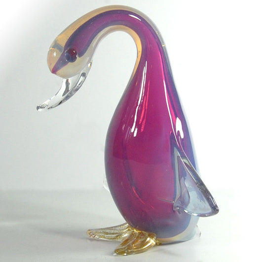 Big Opalescent Glass Duck from Archimede Seguso, 1960s