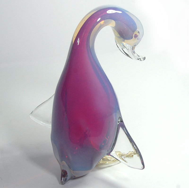 Big Opalescent Glass Duck from Archimede Seguso, 1960s