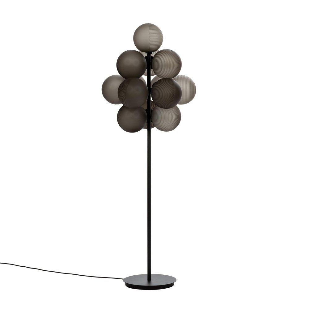 Big Smoky Grey Acetate Black Stellar Grape Floor Light by Pulpo