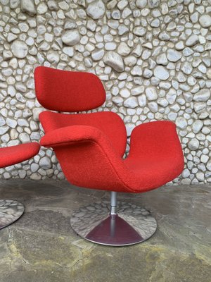 Big Tulip Lounge Chair and Ottoman by Pierre Paulin for Artifort, 1980s, Set of 2-ZM-1884230