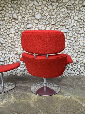 Big Tulip Lounge Chair and Ottoman by Pierre Paulin for Artifort, 1980s, Set of 2-ZM-1884230