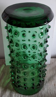 Big Vintage Green Glass Vase, 1970s-HOI-1248904