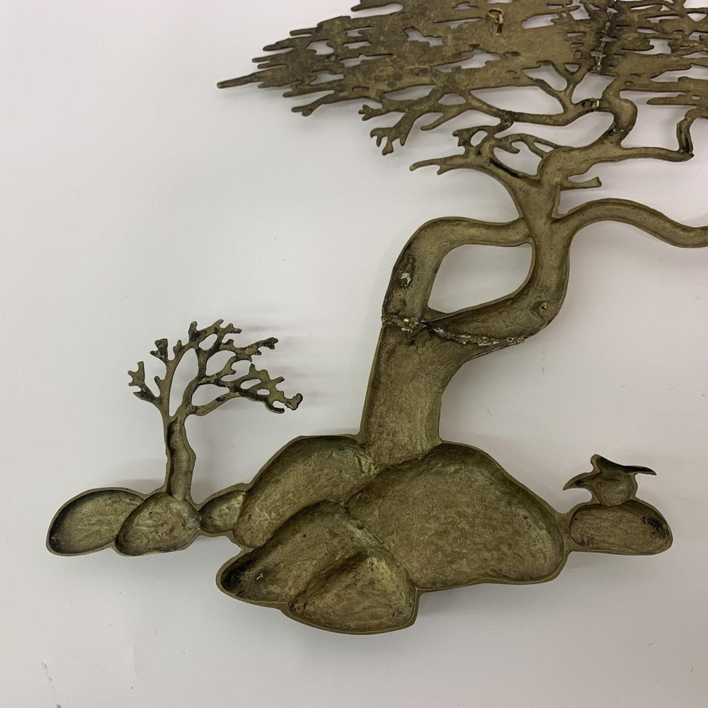 Bijan Brass Bonsai Tree Wall Sculpture, 1970s