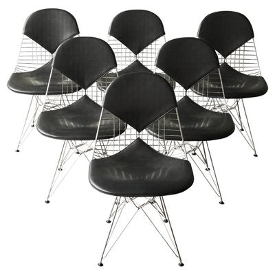 Bikini Wire Frame Chairs by Charles and Ray Eames for Vitra, 1980s, Set of 6-FEW-2024244