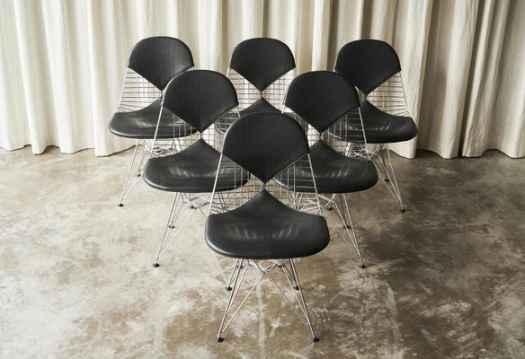 Bikini Wire Frame Chairs by Charles and Ray Eames for Vitra, 1980s, Set of 6-FEW-2024244