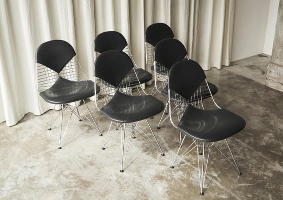 Bikini Wire Frame Chairs by Charles and Ray Eames for Vitra, 1980s, Set of 6-FEW-2024244