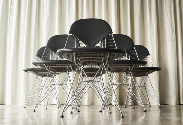 Bikini Wire Frame Chairs by Charles and Ray Eames for Vitra, 1980s, Set of 6-FEW-2024244