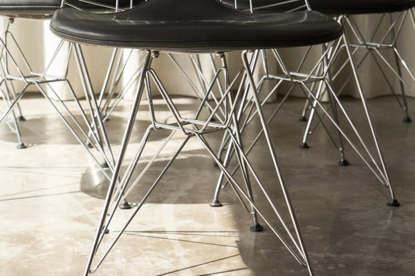 Bikini Wire Frame Chairs by Charles and Ray Eames for Vitra, 1980s, Set of 6-FEW-2024244