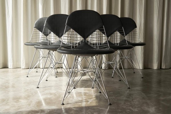 Bikini Wire Frame Chairs by Charles and Ray Eames for Vitra, 1980s, Set of 6-FEW-2024244