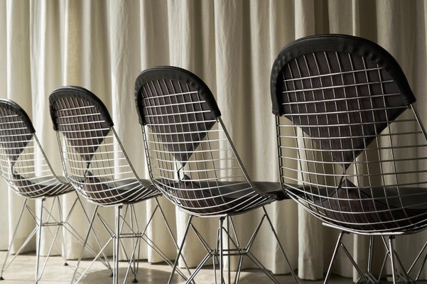 Bikini Wire Frame Chairs by Charles and Ray Eames for Vitra, 1980s, Set of 6-FEW-2024244