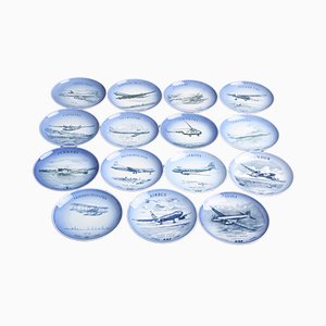 Bing & Grøndahl Complete Series Plane Plates from Bing & Grondahl, Set of 15-DQ-935674