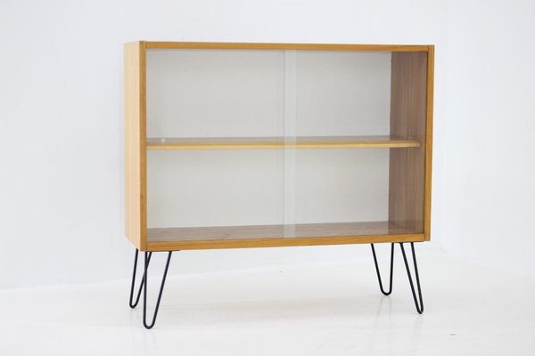 Birch and Glass Cabinet, Czechoslovakia, 1970s-TZ-1293661