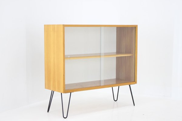 Birch and Glass Cabinet, Czechoslovakia, 1970s-TZ-1293661