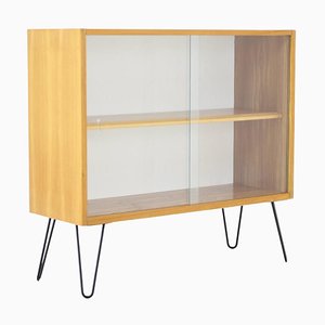 Birch and Glass Cabinet, Czechoslovakia, 1970s-TZ-1293661