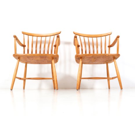 Birch Armchairs by Bengt Åkerblom & Gunnar Eklöf, 1950s, Set of 2-MY-1444859